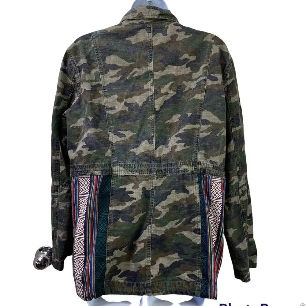 Sans Souci Camo Stripe Skull Utility Jacket Sz M